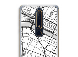 Zet een stadskaart op je  Nokia 6 (2018) hoesje
